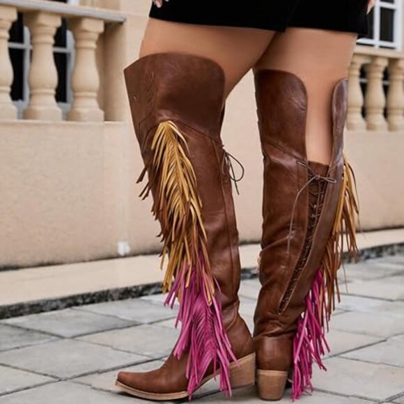 Over Knee Cowboy Boots - Picture 6 of 6